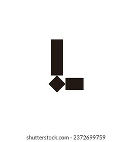 Letra L cuadrado, símbolo geométrico punto símbolo simple vector