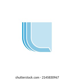 letter l square geometric gradient logo vector