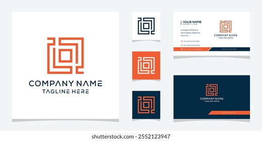 letra L quadrado logotipo design, conceito de linha ícone vetor