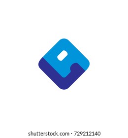 letter l a square shape logo vector 