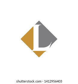Letter L square simple logo design vector