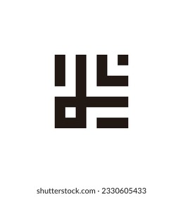 Letter L squares, round geometric symbol simple logo vector