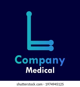 Letter l with stethoscope logo template illustration