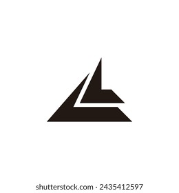 letter l stripes abstract triangle logo vector 