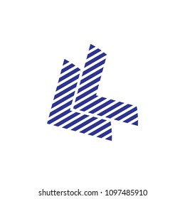 letter l stripes arrows design logo
