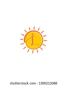 Letter L With Sun Logo Icon 001