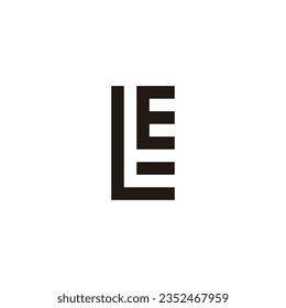 Letter L, t and E square geometric symbol simple logo vector