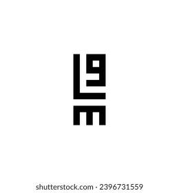 Letter L, t, g and m square geometric symbol simple logo vector