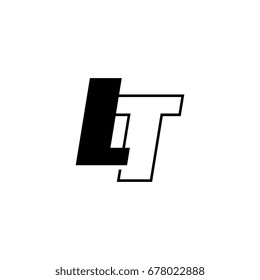 letter L and T logo overlapping black negative
