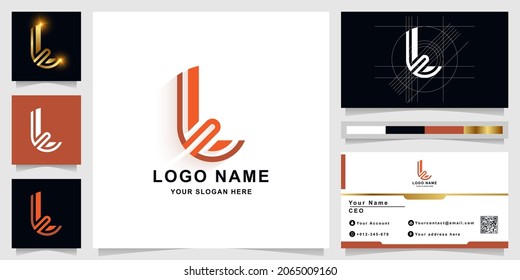 Plantilla de logotipo de letra L o t monograma con diseño de tarjeta de visita
