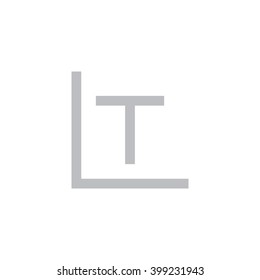 letter L and T monogram logo gray