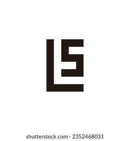 Letter L, t and s square geometric symbol simple logo vector