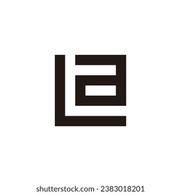 Letter L, t and a square geometric symbol simple logo vector