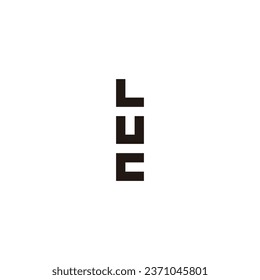 Letter L, T, U and c square geometric symbol simple logo vector