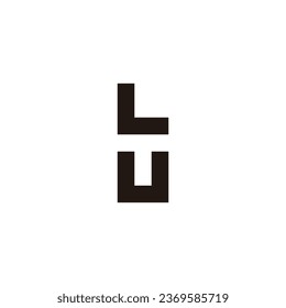 Letter L, T and U square geometric symbol  simple logo vector