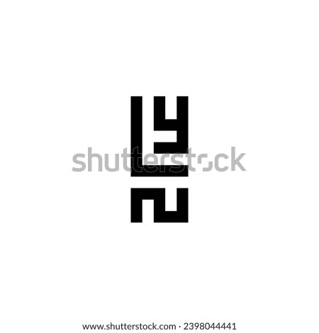 Letter L, t, y and N square geometric symbol simple logo vector