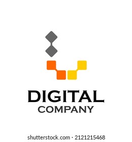 Letter l technology design logo template illustration
