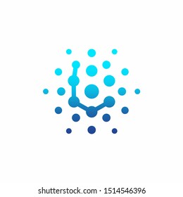 Letter L Technology Dots Logo Design Vector Icon