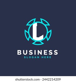 Letter L Technology Logo Design, Modern Alphabet L Logo Template
