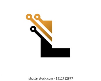 Letter L technology logo or symbol template design