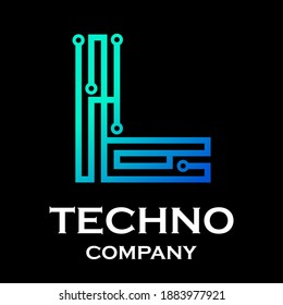 Ilustración del logotipo de la tecnología de la letra l. adecuado para equipos, sitios web y su empresa