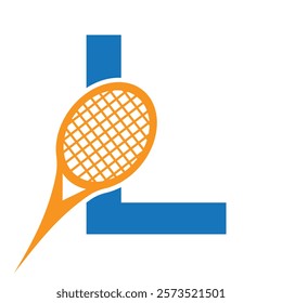 Letter L Tennis Logo. Paddle Symbol Vector Template