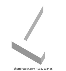 The letter L in three dimensional view