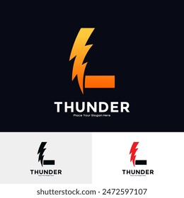 Letter L Thunder Logo vector design. Suitable for business, initial Lightning Bolt, corporate, technology, and poster illustration symbol