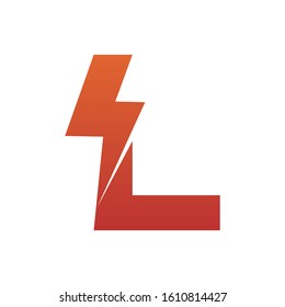 Letter L thunder power shape logo icon. Electrical Icon logo concept