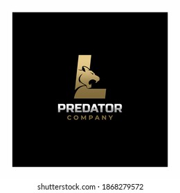 Letter L Tiger, Predator Logo Design Vector