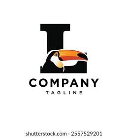 Letter L Toucan Logo Icon Vector