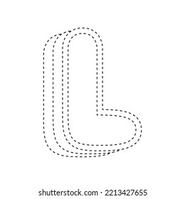Letter L tracing worksheet for kids