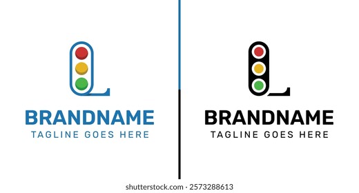 Letter L Traffic Light Logo Set, for  in technology, navigation, transportation, or communication companies