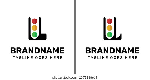 Letter L Traffic Light Logo Set, for  in technology, navigation, transportation, or communication companies