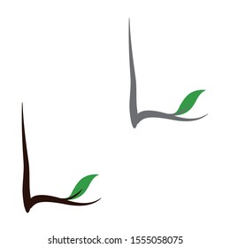 Letter L and tree with leaf  logo  icon design - vector sign.