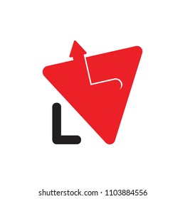 letter l triangle arrow up design logo vector 