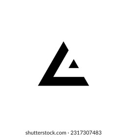 Letra L triángulo, símbolo geométrico punto simple vector