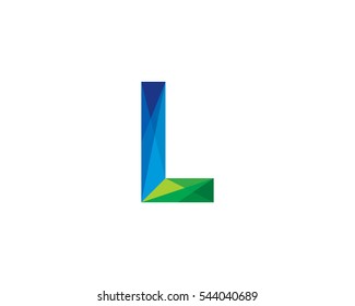 Letter L Triangle Poly Logo Design Template Element