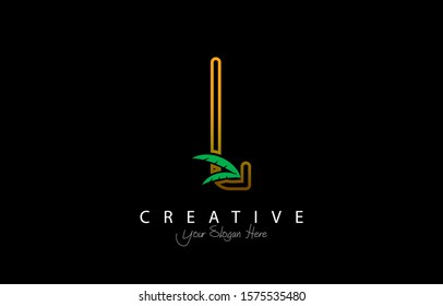Letter L Tropical Design Logo Concept. Creative Icon Logo with Palm Tree Shape Vector Illustration.