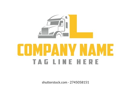 Letter L Truck logo vector 