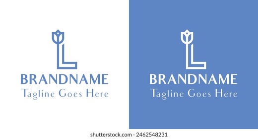 Letter L Tulip Logo, for business related to flower with L initials