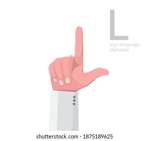 The letter 'L. Turkish handicapped hand alphabet letter L. Disabled hand. Hand tongue. Learning the alphabet, non-verbal communication, expression gestures vector.