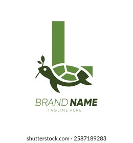 Letter L Turtle Logo Design Vector Icon Graphic Emblem Symbol Image Illustration