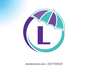 Letter L Umbrella Logo Design Vector Template.