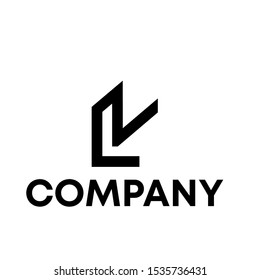 letter L V initial shape vector logo