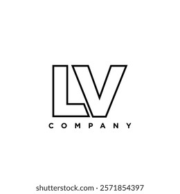 Letter L and V, LV logo design template. Minimal monogram initial based logotype.