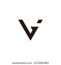 Letter L, v triangle geometric symbol simple logo vector