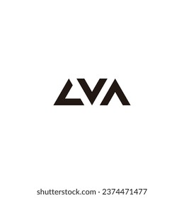 Letter L, v and A triangles geometric symbol simple logo vector