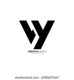 Letter l v y initial modern unique abstract monogram logo design concept