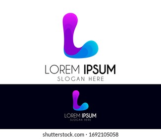 Letra L diseño del logotipo abstracto vectorial. Con una plantilla de icono colorida. Logotipo moderno para su identidad de marca.Elementos vectoriales creativos